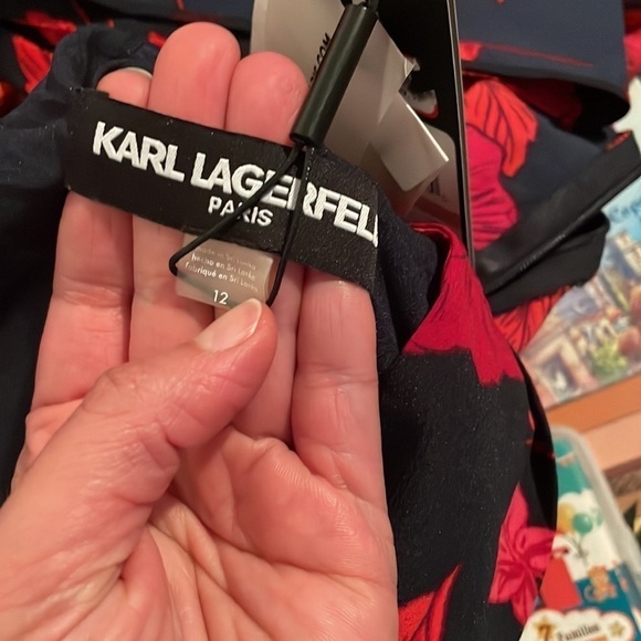 Karl Lagerfeld Floral Chiffon Midi Dress - Picture 4 of 5